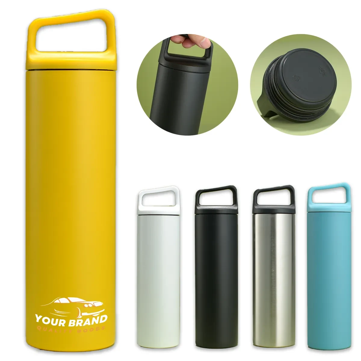 600ml Casual Thermos Cup With Portable Straight 1