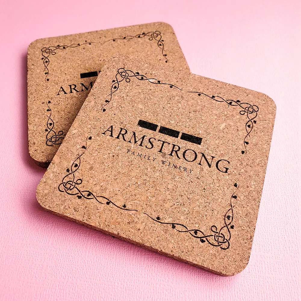 Cork Wood Coaster - Laser Etched 1