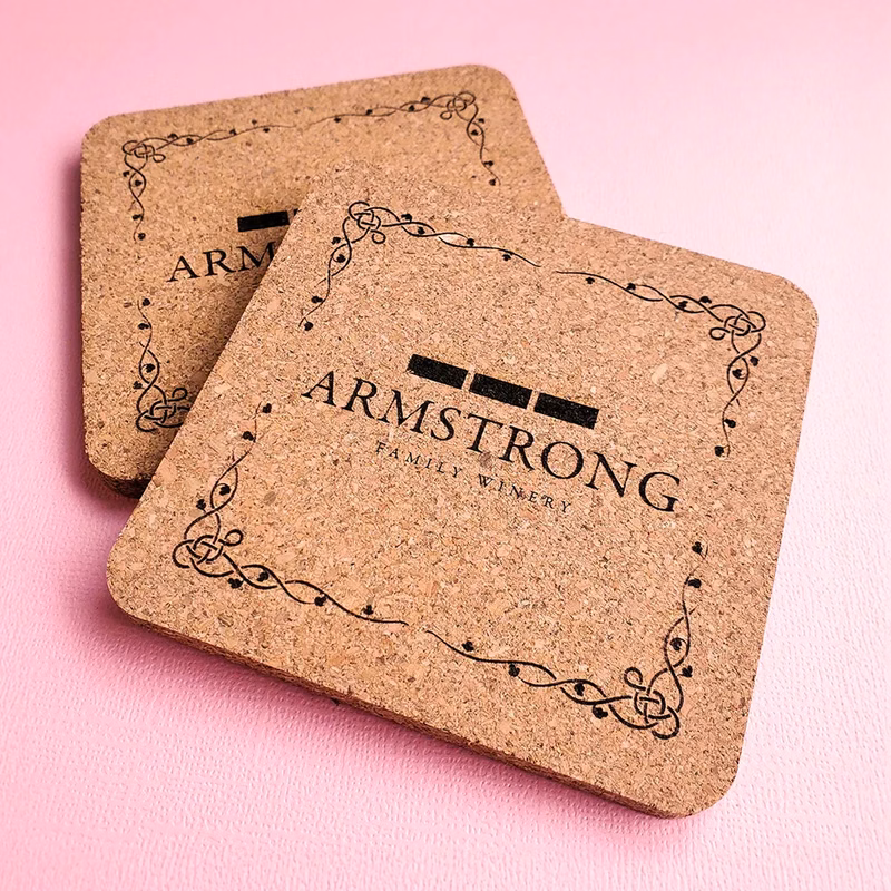 Cork Wood Coaster - Laser Etched