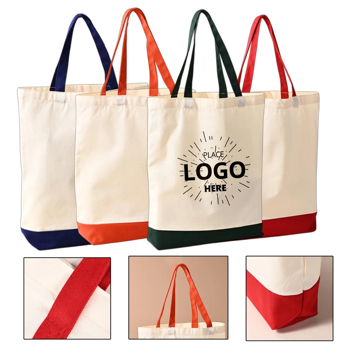Outdoor Portable Shopping Canvas Bag, custom tote bag with logo imprint 1