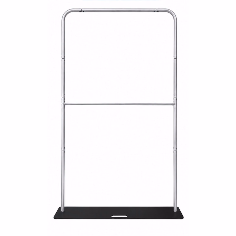 5'W x 90"H EuroFit Banner Hardware Only, Frame with Steel Base and Carry Case. Graphics not included