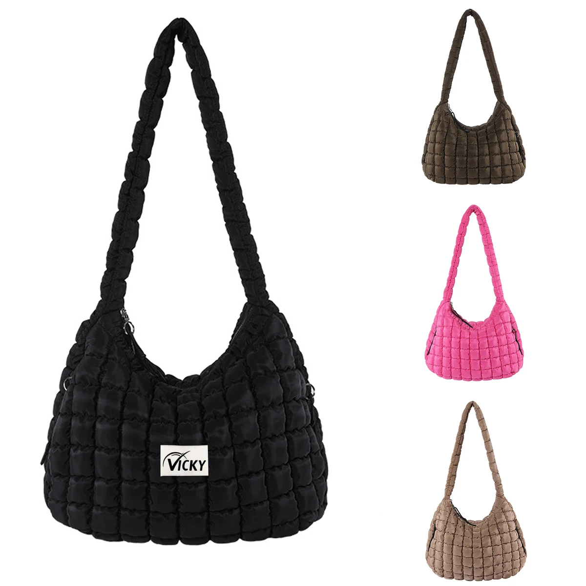 Candy Color Puffer Tote Bag, custom tote bag with logo imprint 1