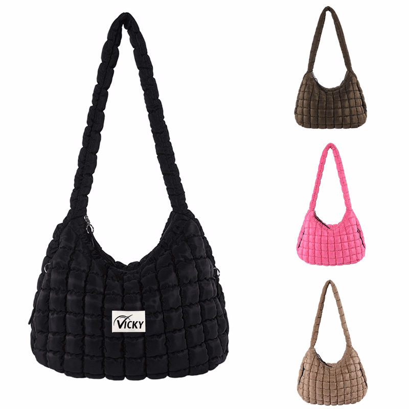 Candy Color Puffer Tote Bag