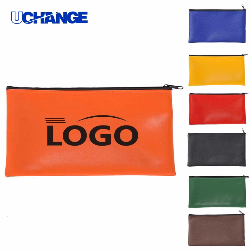 Waterproof PU Leather Zipper Deposit Bag Organizer