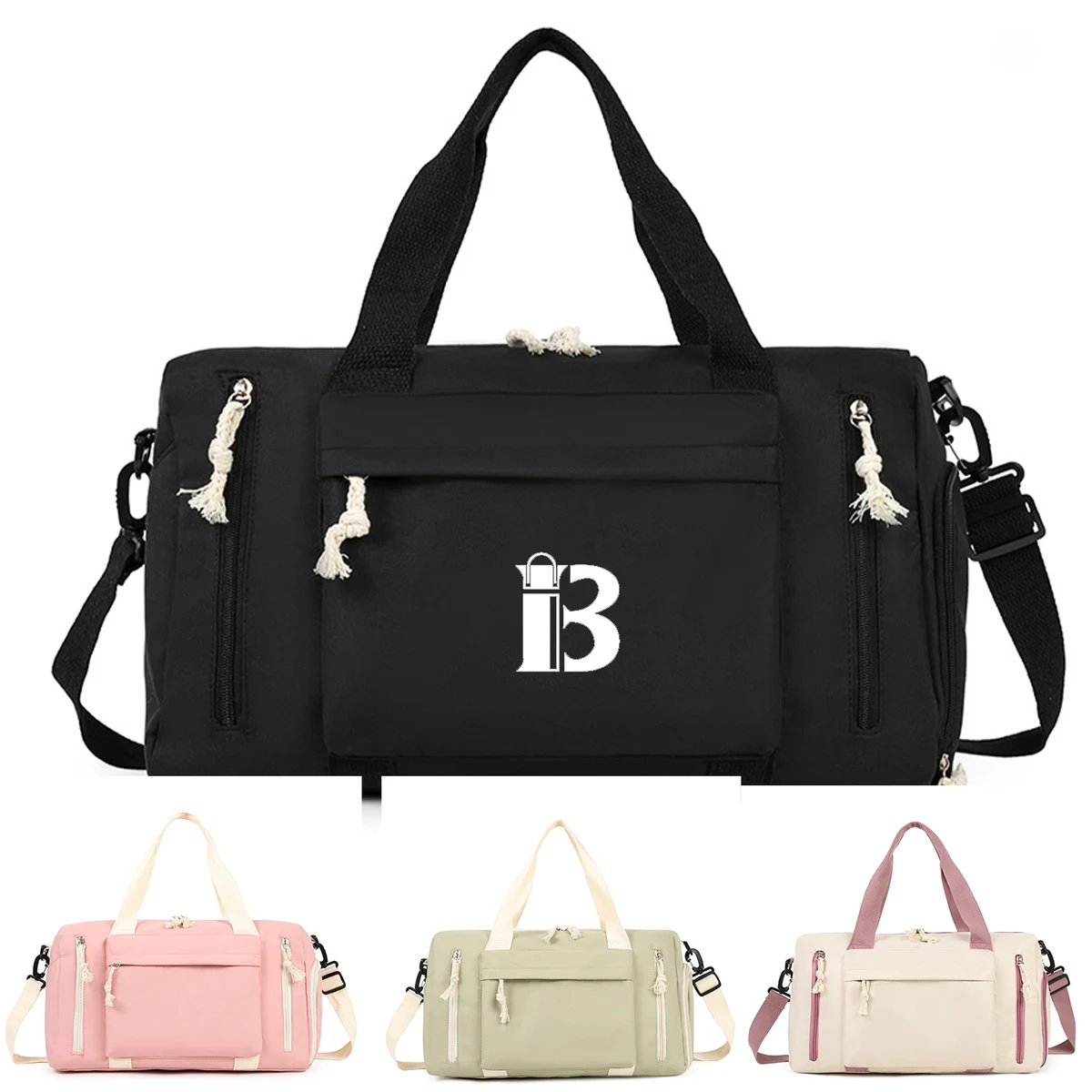Crossbody Polyester Duffel Bag w/ Shoe Compartment 1