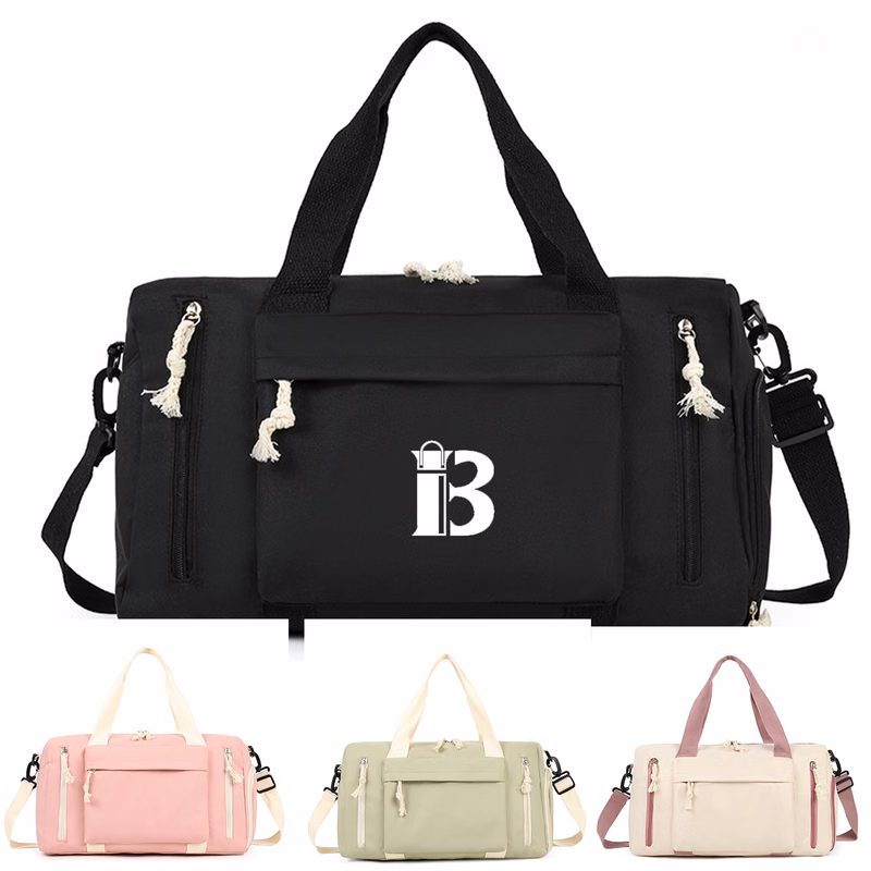 Crossbody Polyester Duffel Bag w/ Shoe Compartment