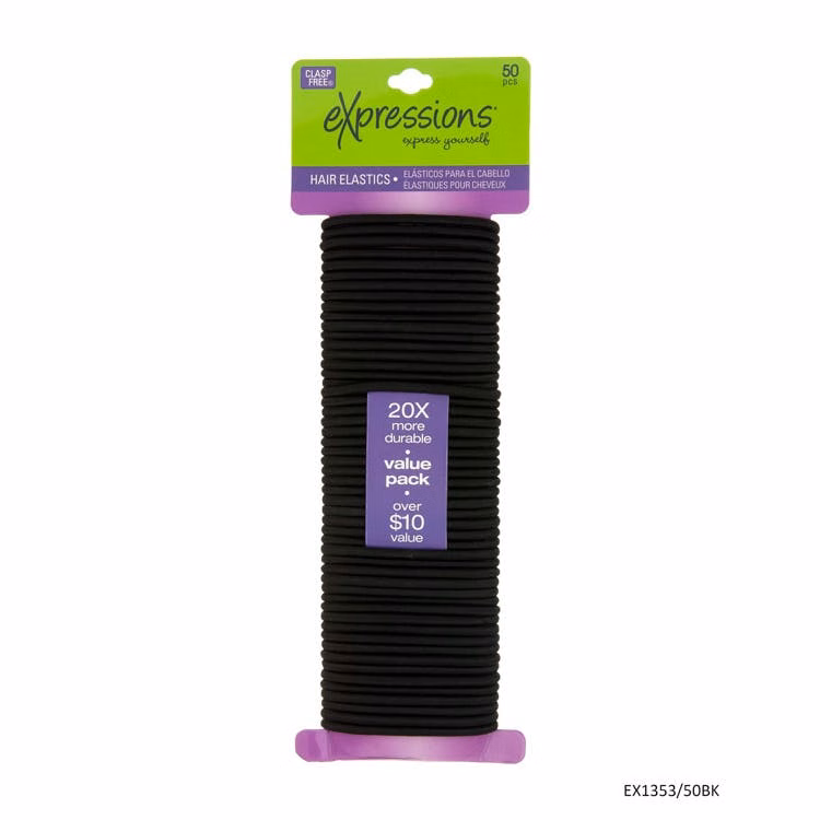 Basic Hair Elastics - Black 50 Pieces