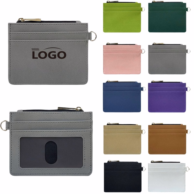 Small Card Holder with Zip Pocket