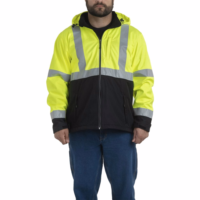 Men's Tall Hi-Vis Class 3 Hooded Soft Shell Jacket - HVJS206T