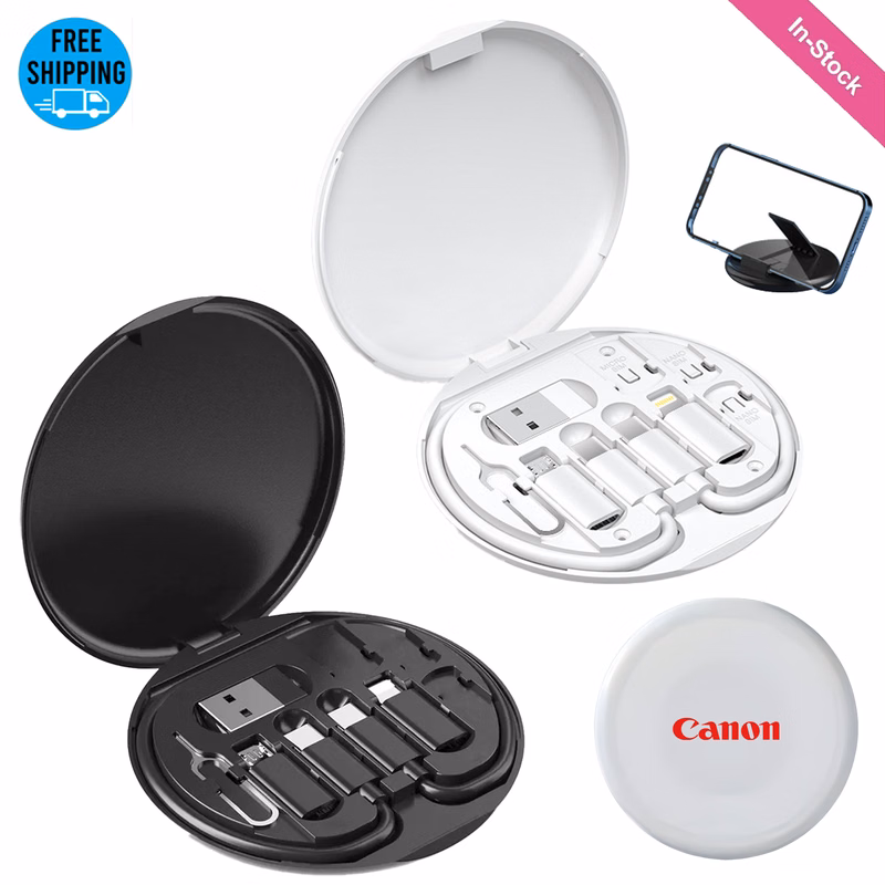 6-in-1 Charging Cable Kit Data Transfer with with Built-In Phone Stand