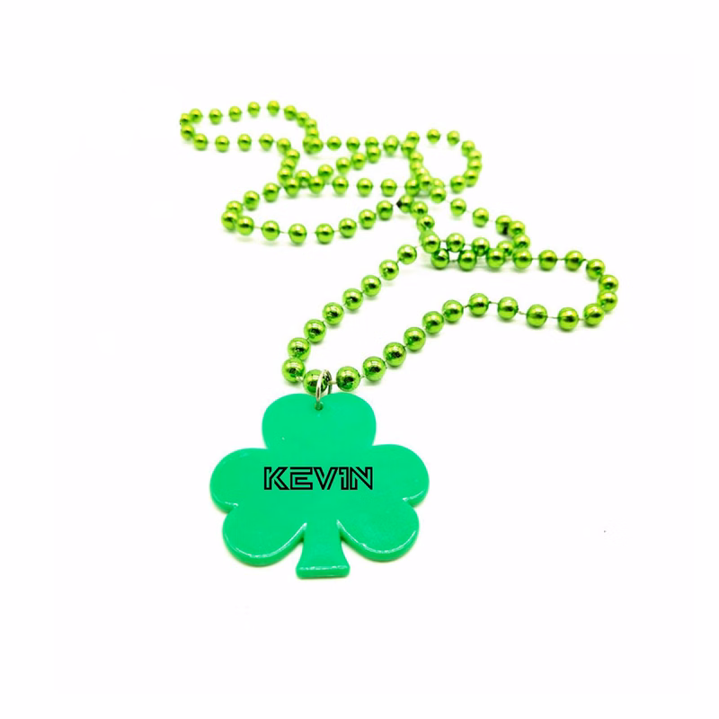 Shamrock Medallion Badge Necklace