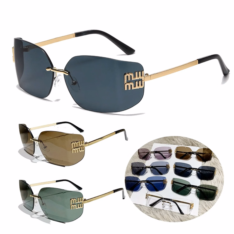 Metal Rimless Sunglasses For Women