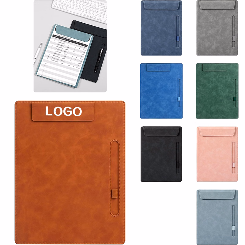 A4 Leather Magnetic Clipboard Folder