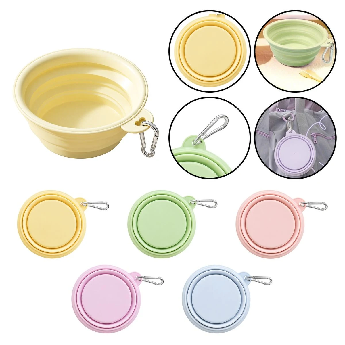Round Collapsible Silicone Pet Bowl 1