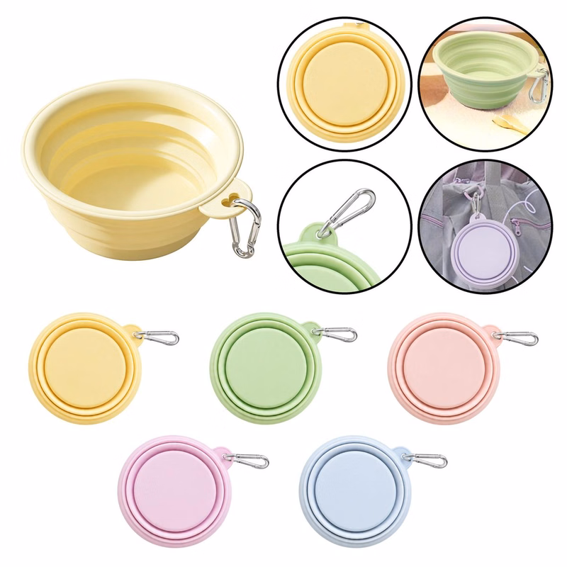 Round Collapsible Silicone Pet Bowl