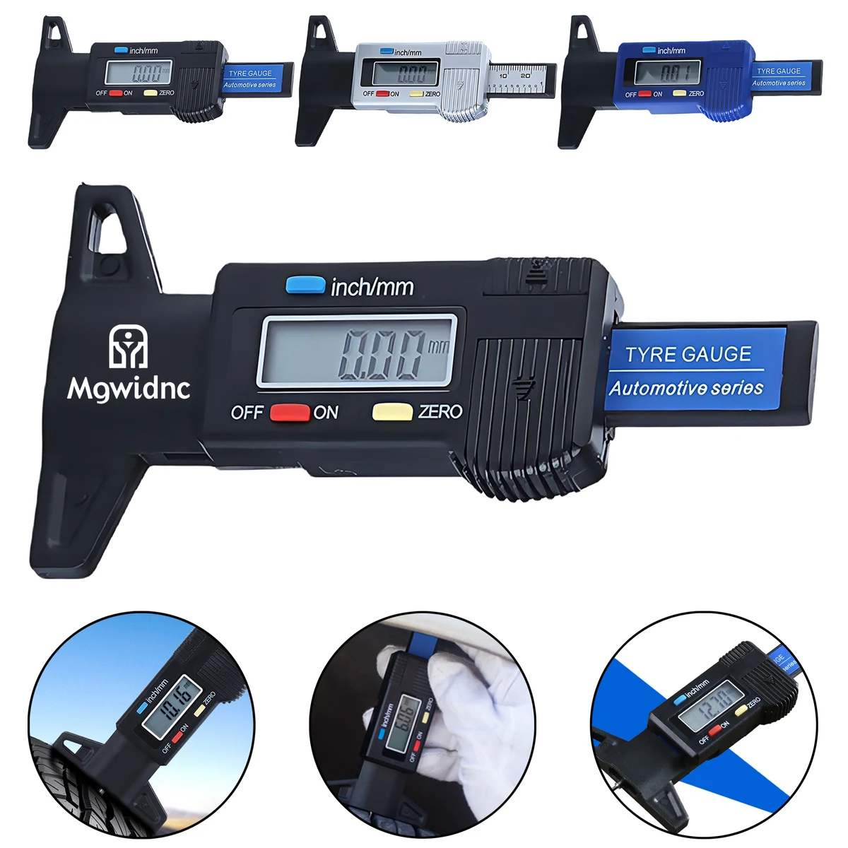 Digital Tire Tread Depth Gauge 0-25mm Electronic Measurement Tool with LCD Display 1