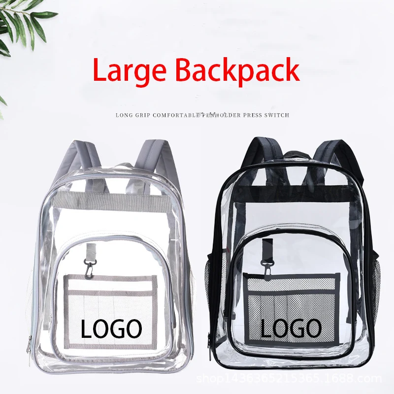 Large Heavy Duty Clear See Through Backpack 1