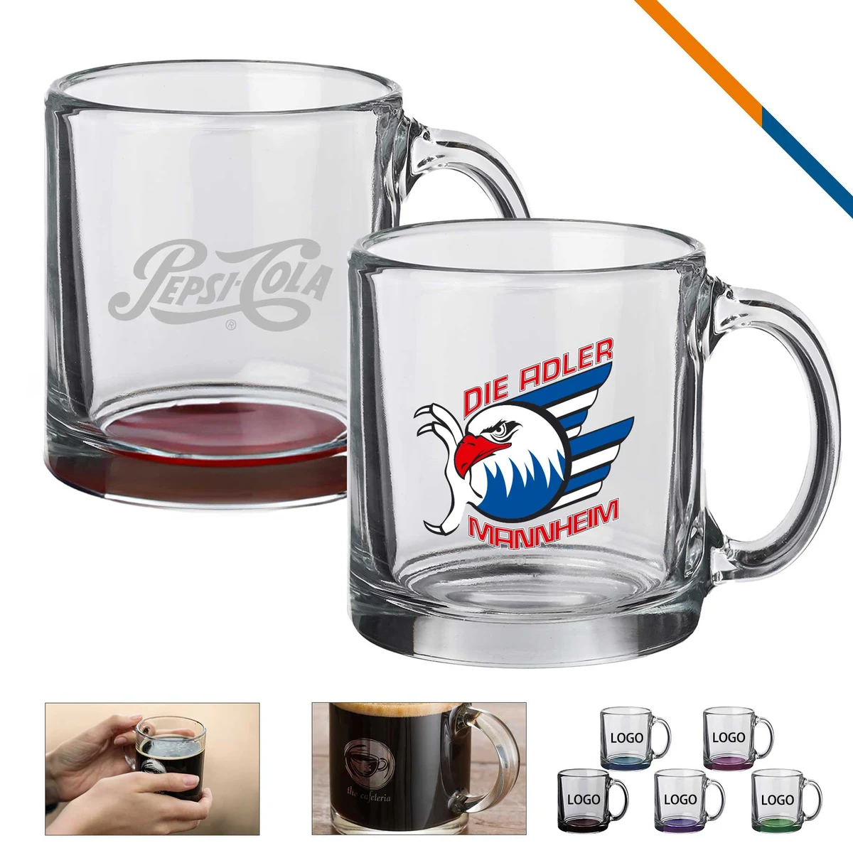 Libbey Ulysses Glass Coffee Mugs - 13 OZ. 1