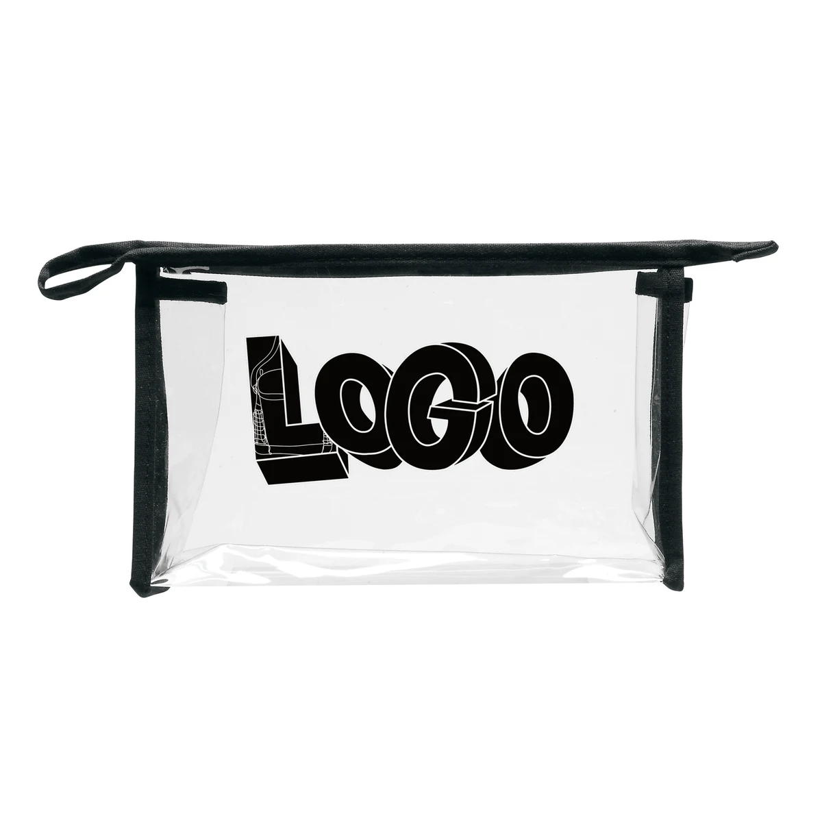 Clear PVC Zip Pouch with Color Trim 1