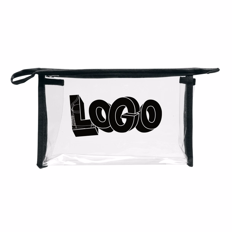 Clear PVC Zip Pouch with Color Trim