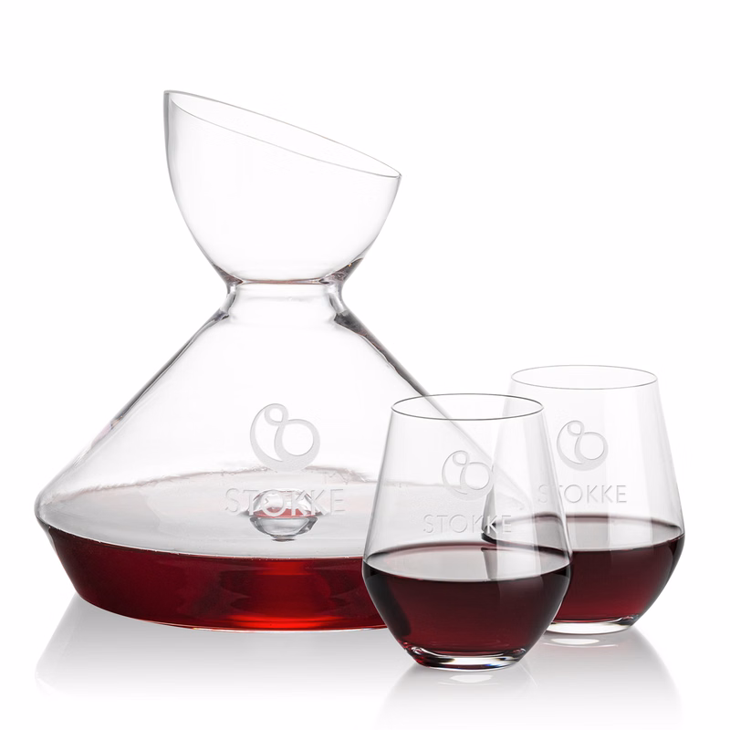 Woodbury Carafe & Reina Stemless Wine