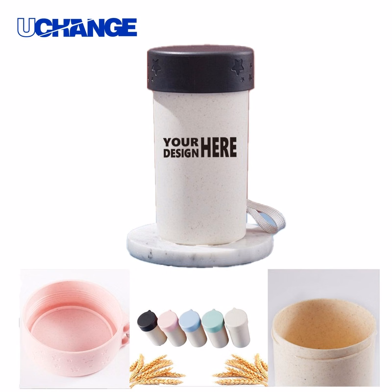 Wheat Straw Water Bottle Portable Cup Container