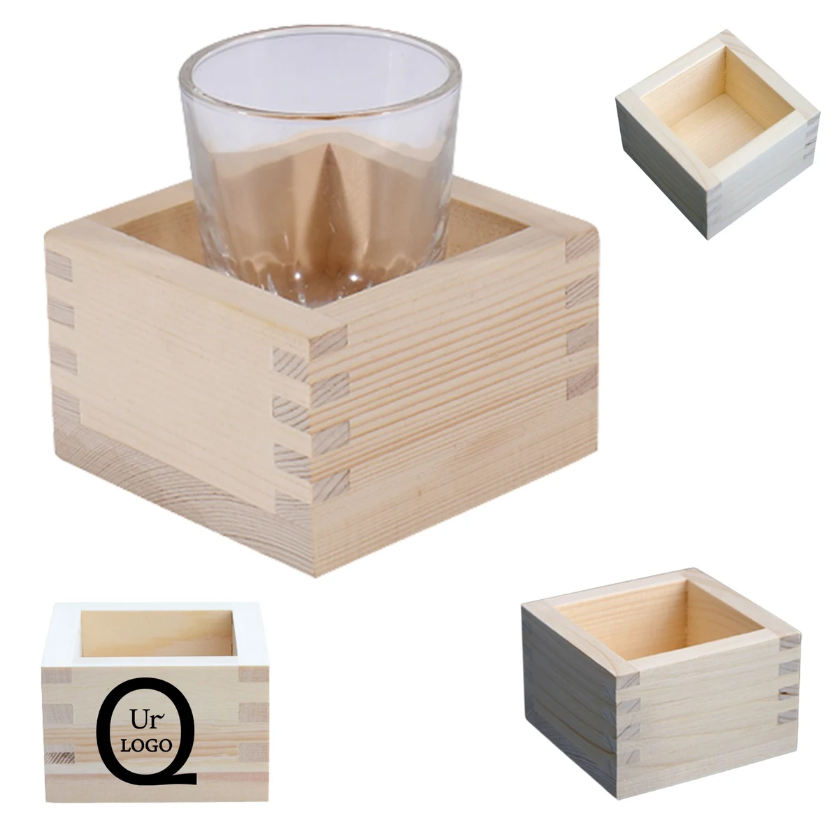 Square Wooden Cup Holder 1