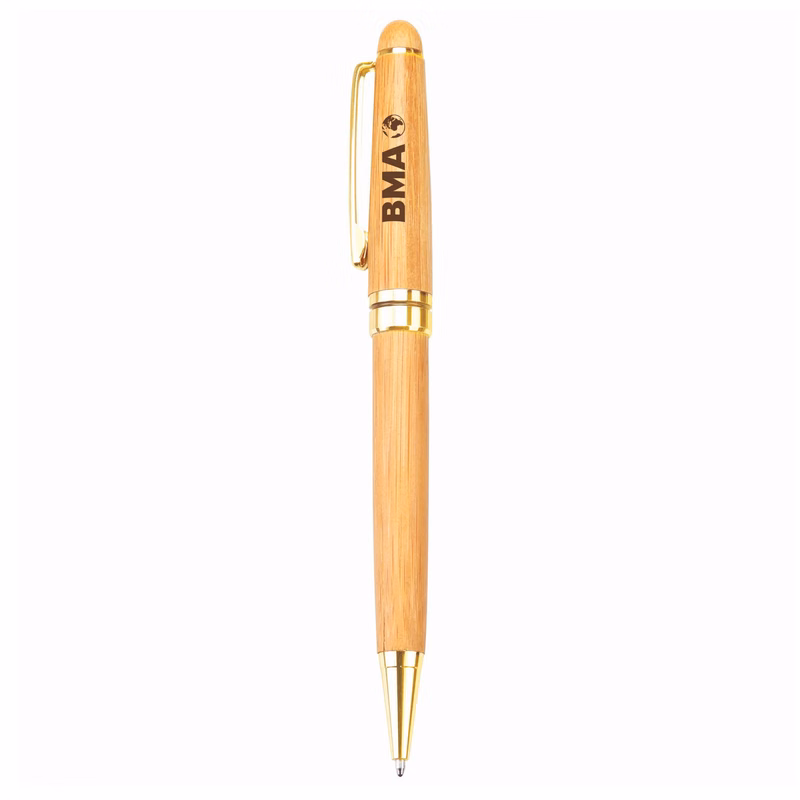 Gold Solstia Bamboo Twist Ballpoint Pen
