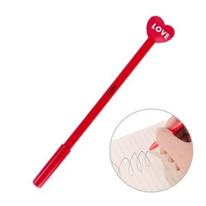 Plastic Ballpoint Pen With Heart Accessory 1