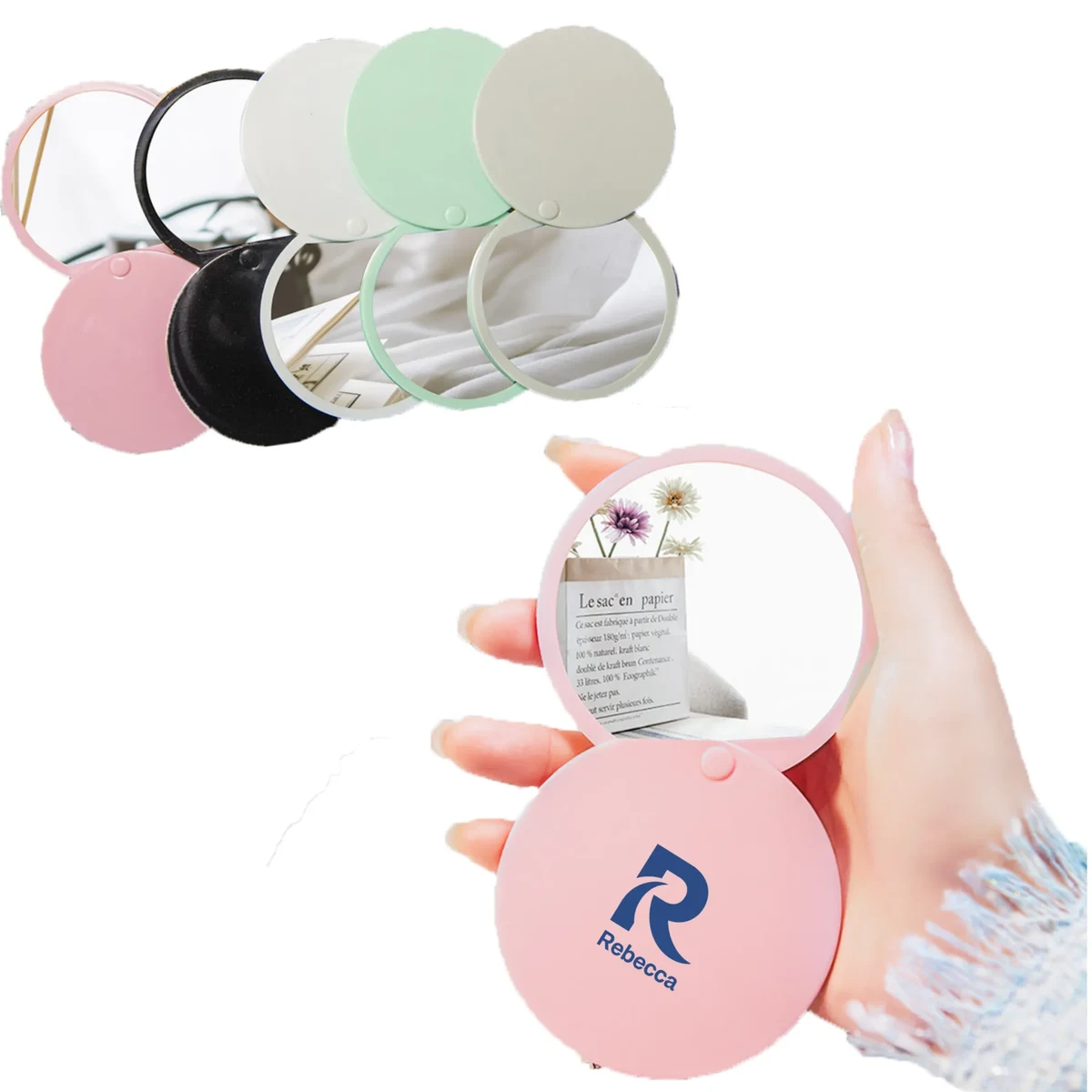 Customized single-sided pocket folding mirror 1