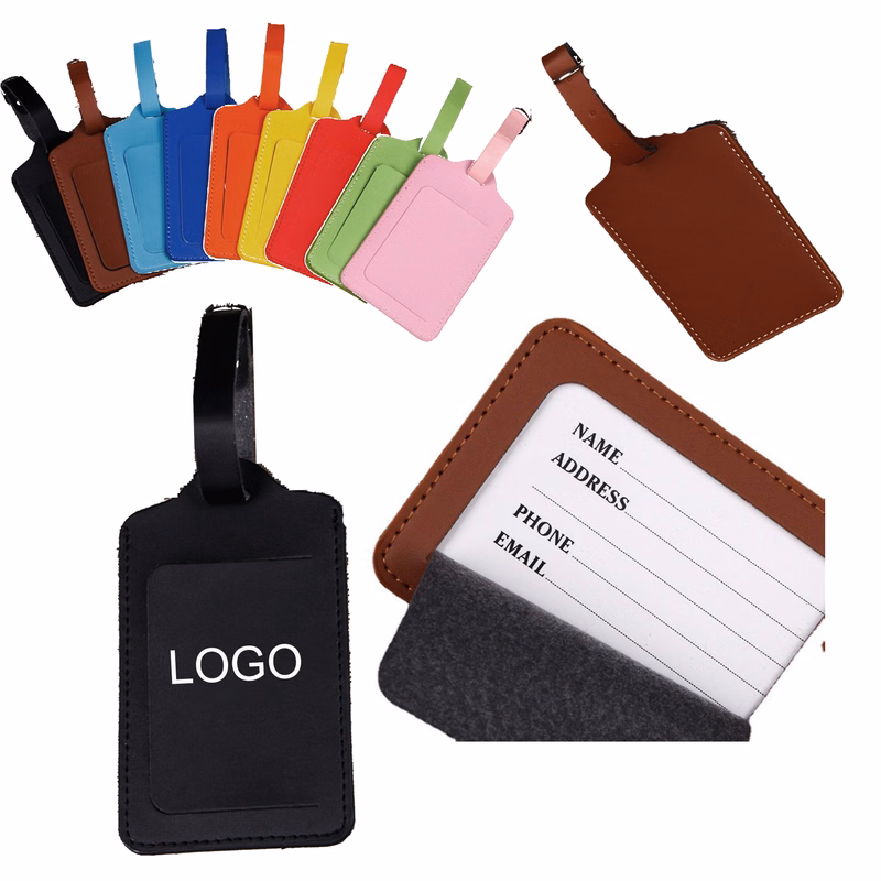 Custom Vegan Leather Luggage Tag