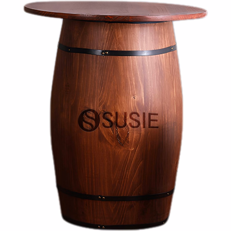 Repurposed Oak Barrel Table