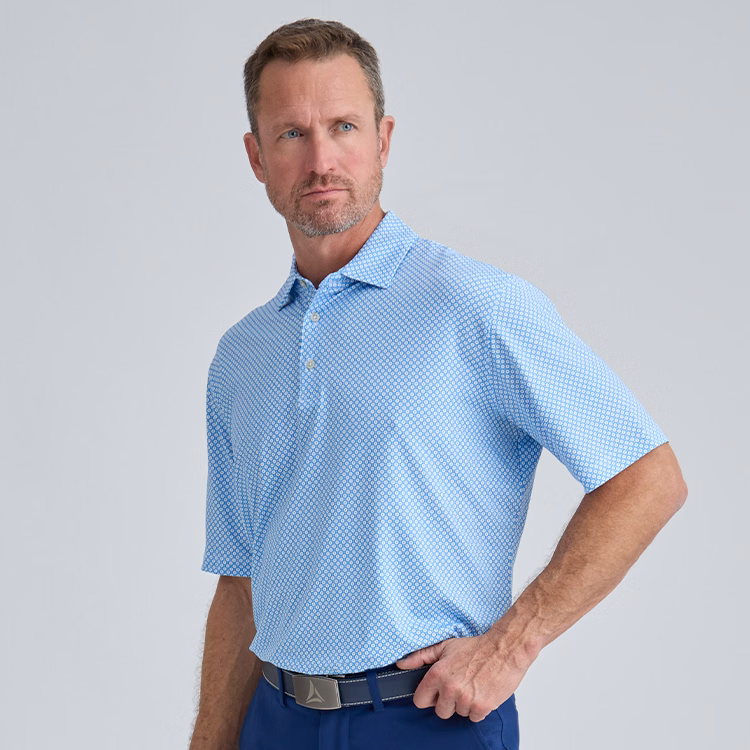 Bermuda Sands Matt Geo Print Polo