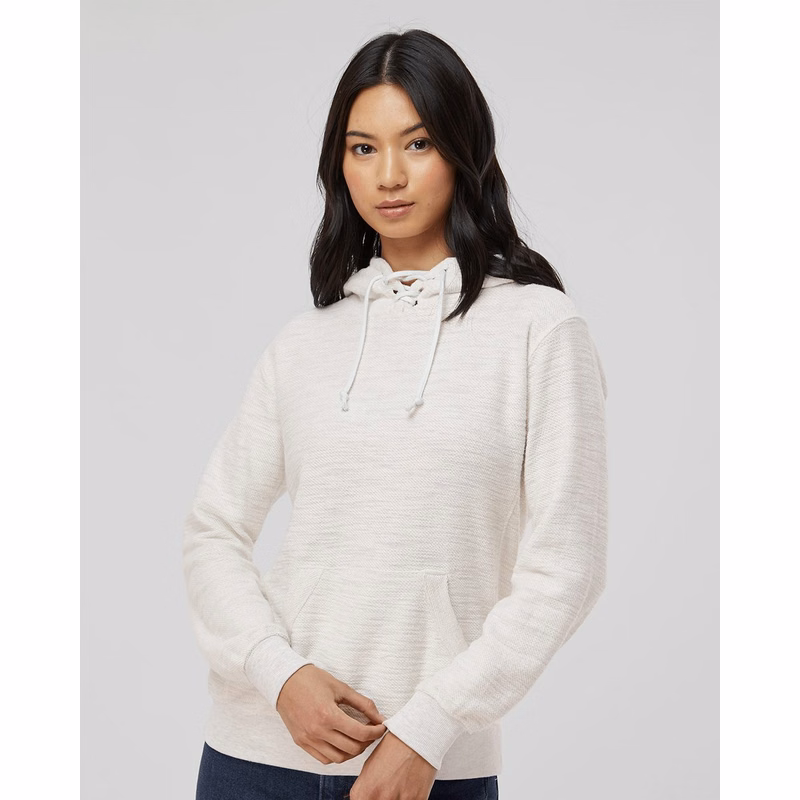 Women's French Terry Sport Lace Scuba Hooded Sweatshirt - 8694