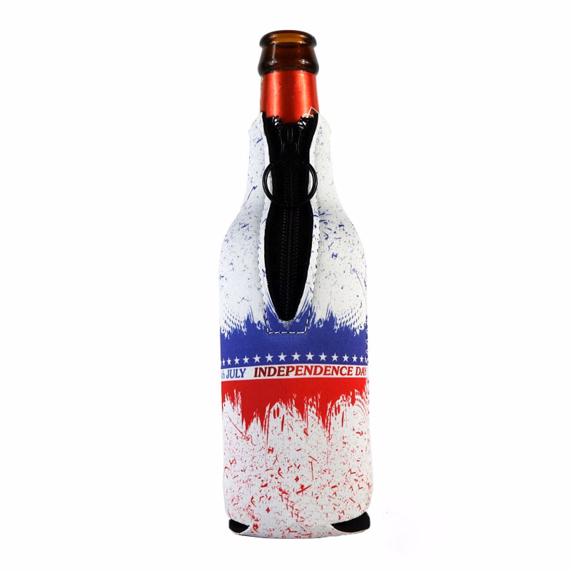 Beer Bottle Insulator Sleeve with Zipper