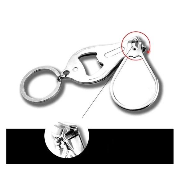 Custom Metal Nail Clipper Bottle Opener Keyring — Multi-Tool Workplace Gift 1