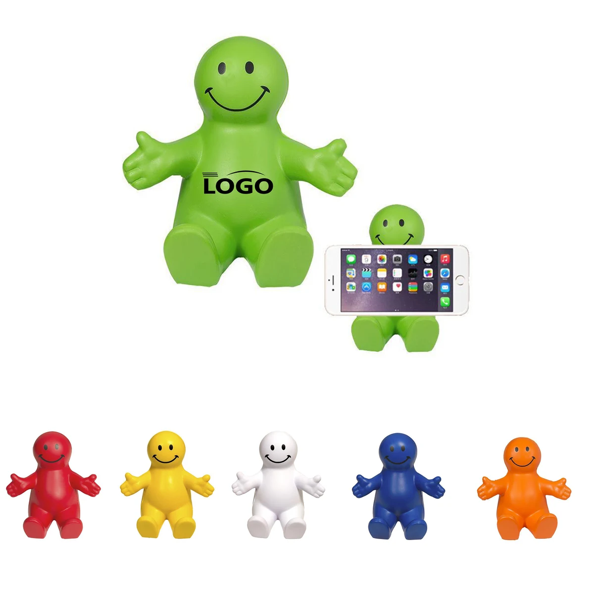 Cute Smiley PU Phone Holder Stand for Desk and Office 1