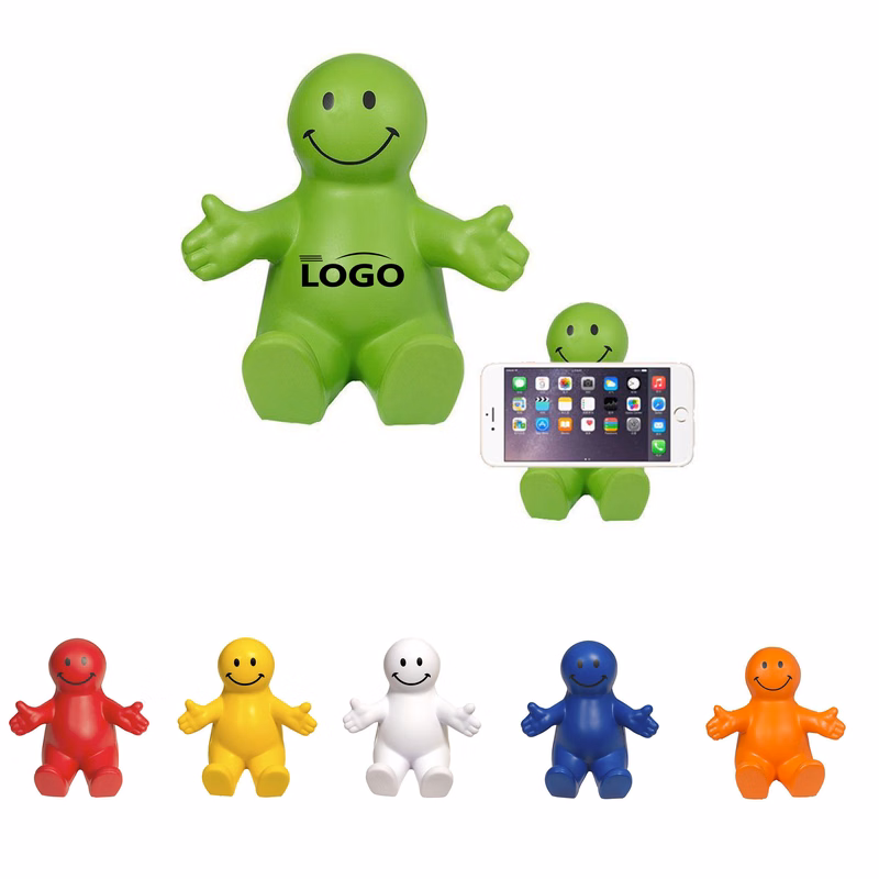 Cute Smiley PU Phone Holder Stand for Desk and Office