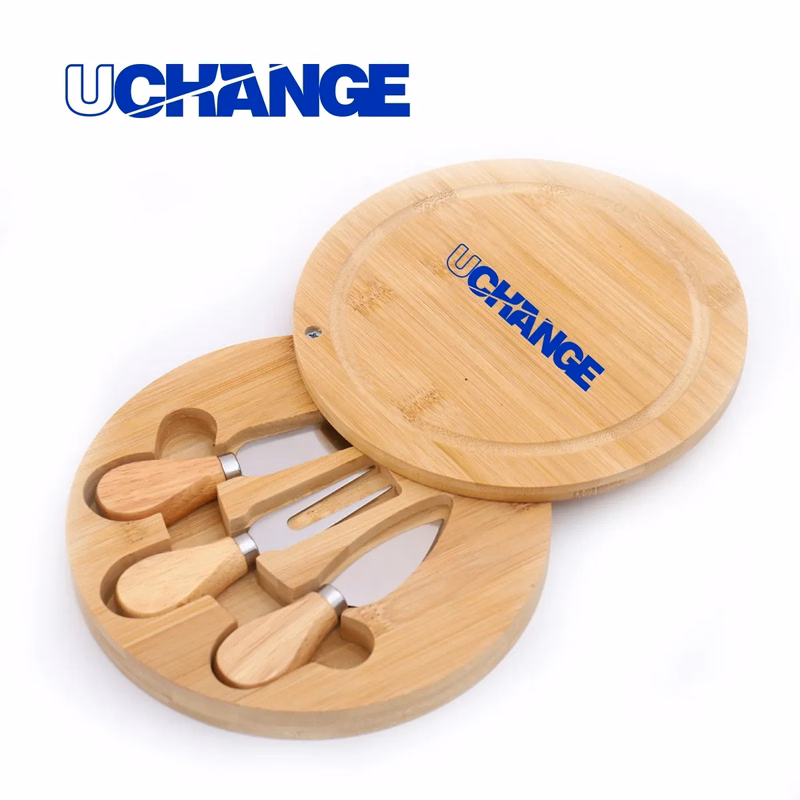 Bamboo Cheese Board Set With Slide-Out Tool Drawer