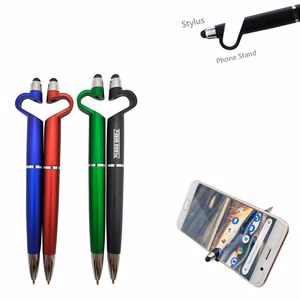 C Shaped Stylus Pen With Phone Stand And Ballpoint Functionality