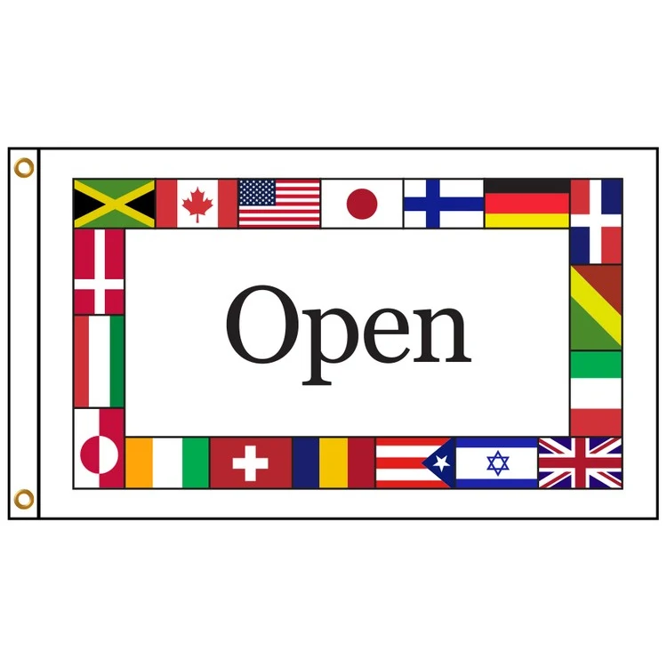 International Open 2' X 3' Knit Poly Flag with Heading and Grommets 1