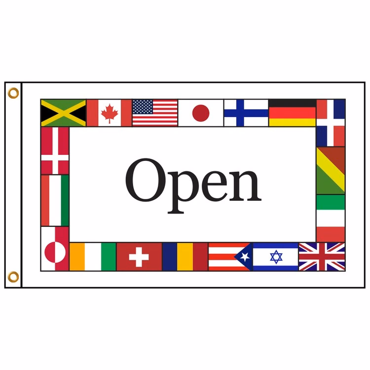 International Open 2' X 3' Knit Poly Flag with Heading and Grommets