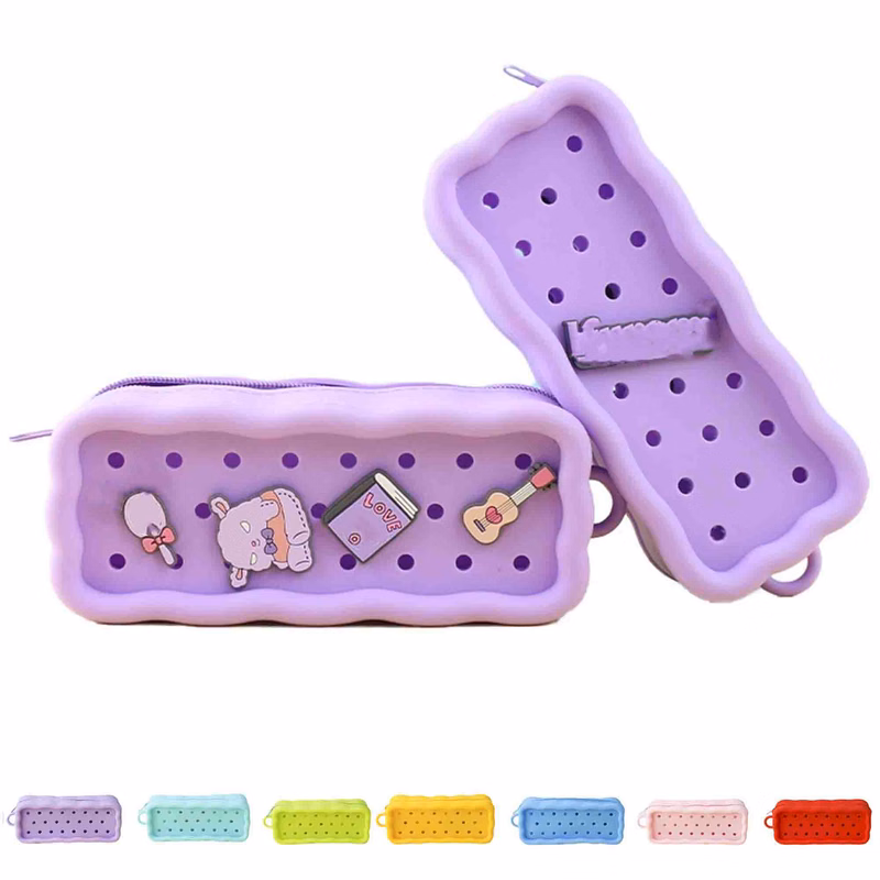 Multi Portable Soft Silicone Zipper Organizer Bag With Charm