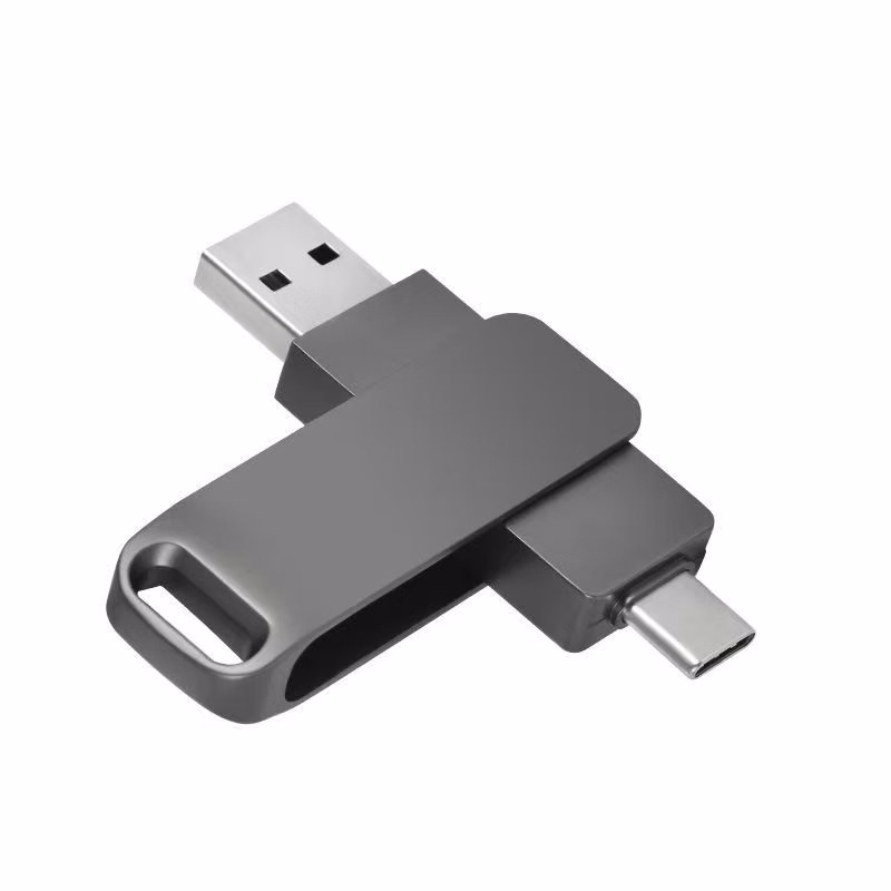 8GB Dual-Port Metal USB Flash Drive
