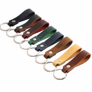 Classic Leather Keychain Ring For Stylish Key Organization