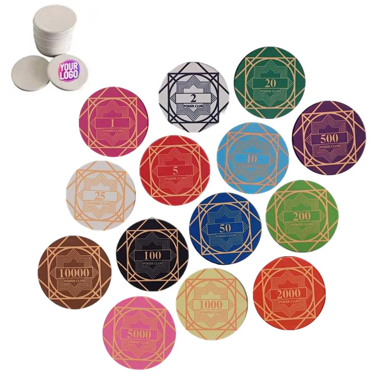 Full-Color 43mm Casino-Grade Ceramic Poker Chip 1