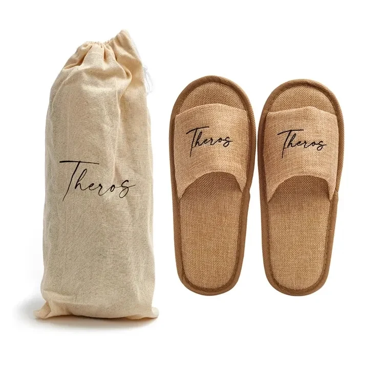 Natural Linen Hotel Slippers 1