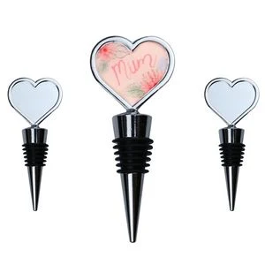 Customizable Full Imprint Heart Shaped Wine Cork Bottle Stopper, custom kitchen gadget with logo imprint 1