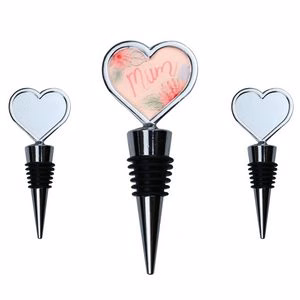 Customizable Full Imprint Heart Shaped Wine Cork Bottle Stopper