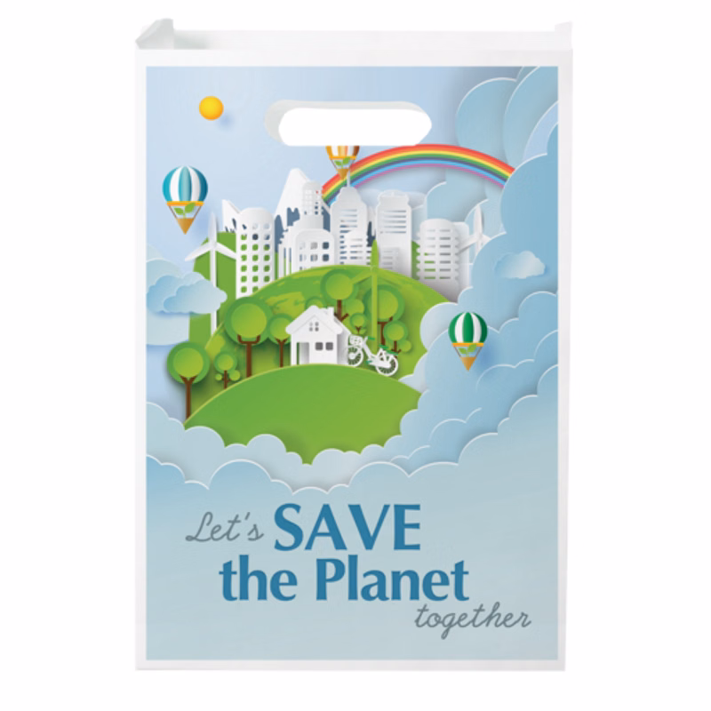 Digital Full Color 1-Sided Merchant Paper Bag with Gusset (9"x 13"x 2.5")